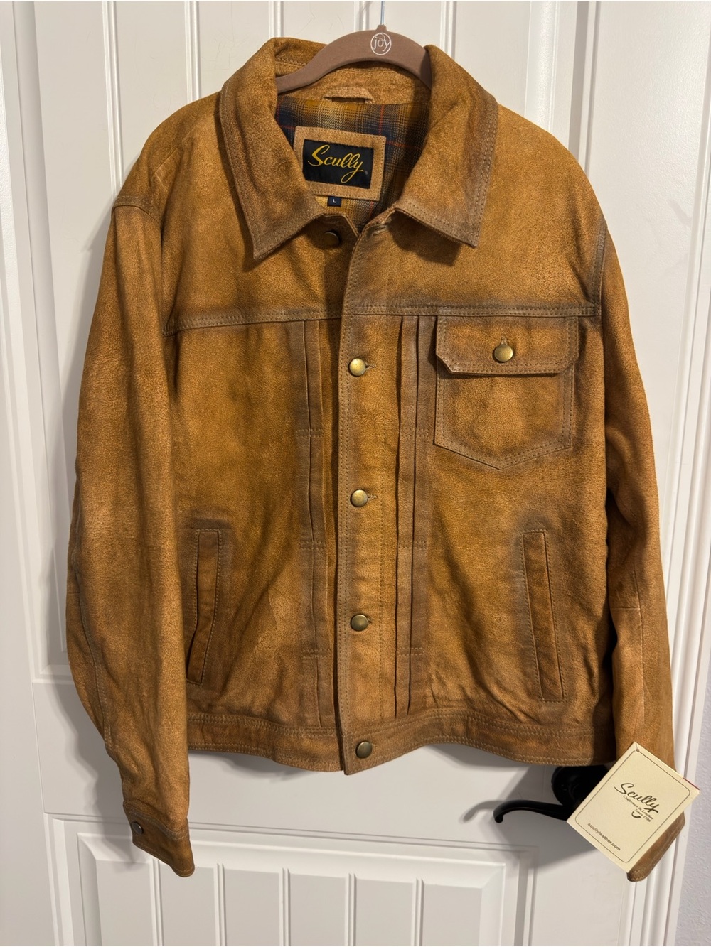 Scully NEW Buckskin Suede Men's Metal Snap Western/Trucker Jacket. Size L